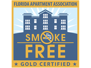 A poster for smoke free gold certify florida apartment association